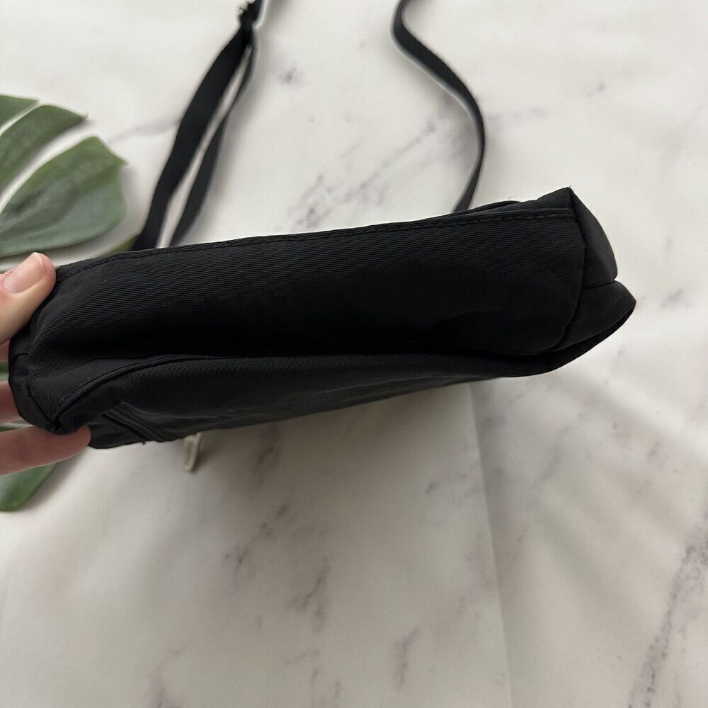Baggallini Black Cross Body Purse Bag Solid Nylon Zipper Pockets Matching Pouch - Picture 4 of 7